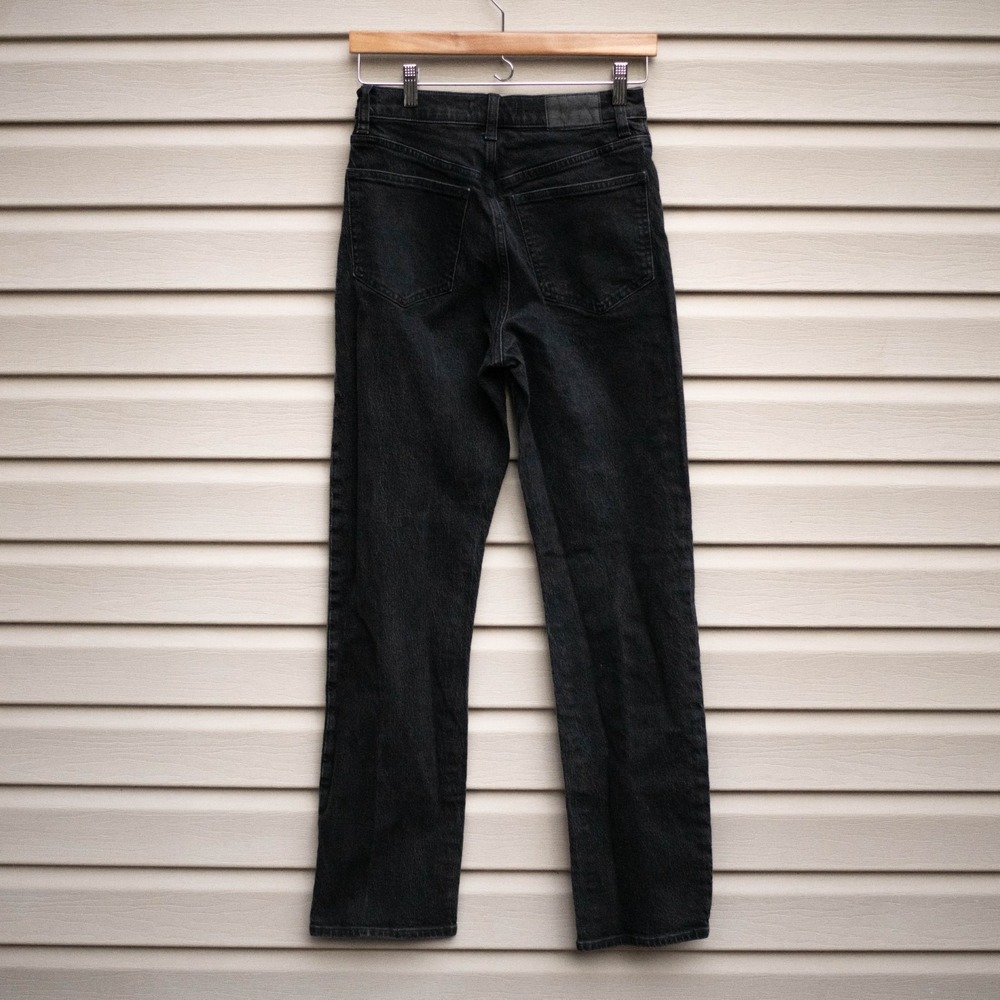 Madewell 90s Straight Jeans Women's 26 Black Rinse Wash Denim High-Rise Grunch - Picture 3 of 8
